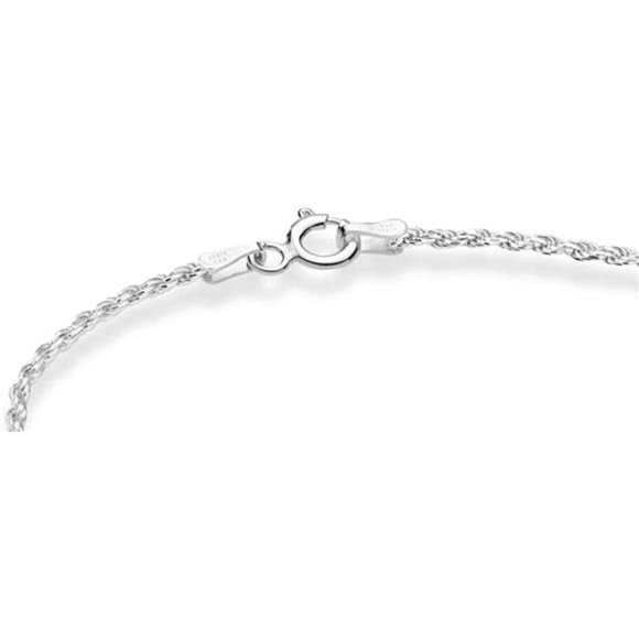 Sterling Silver Diamond-Cut Anklet - Picture 3 of 5